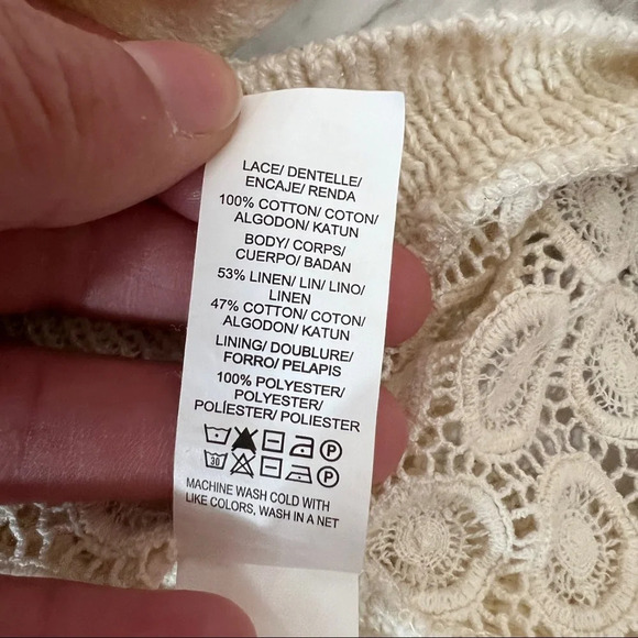 Lucky Brand Layer Lace Crochet Sweater, Small - Picture 8 of 8